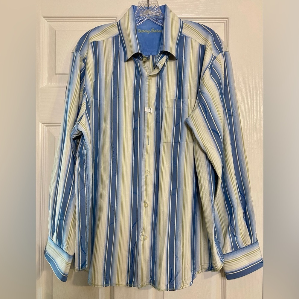 tommy bahama large shirt silk striped